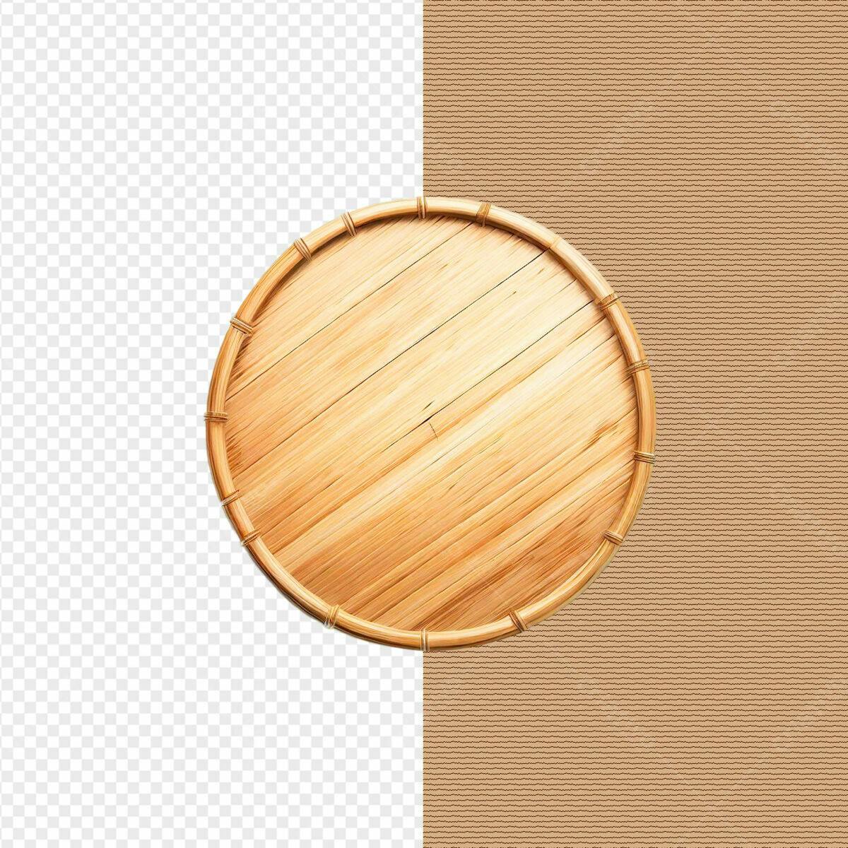 Mockup Circular de Bambu PSD Editável