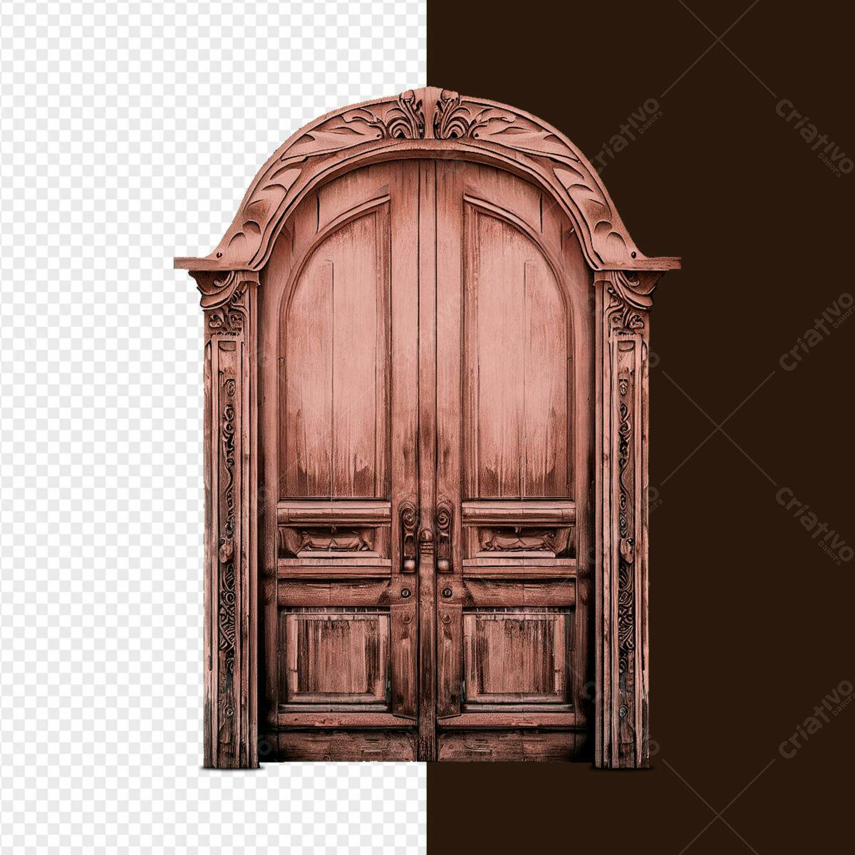 Porta de Madeira Antiga PSD Editável