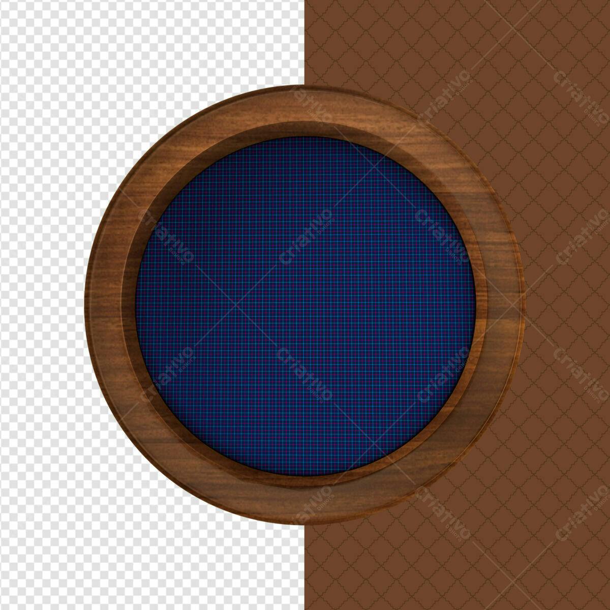 Moldura Circular em Madeira PSD Editável