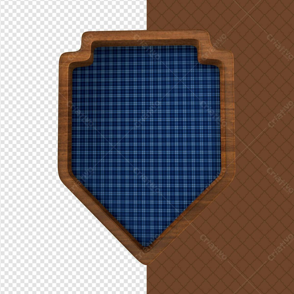 Moldura de Madeira Azul e Marrom PSD Editável
