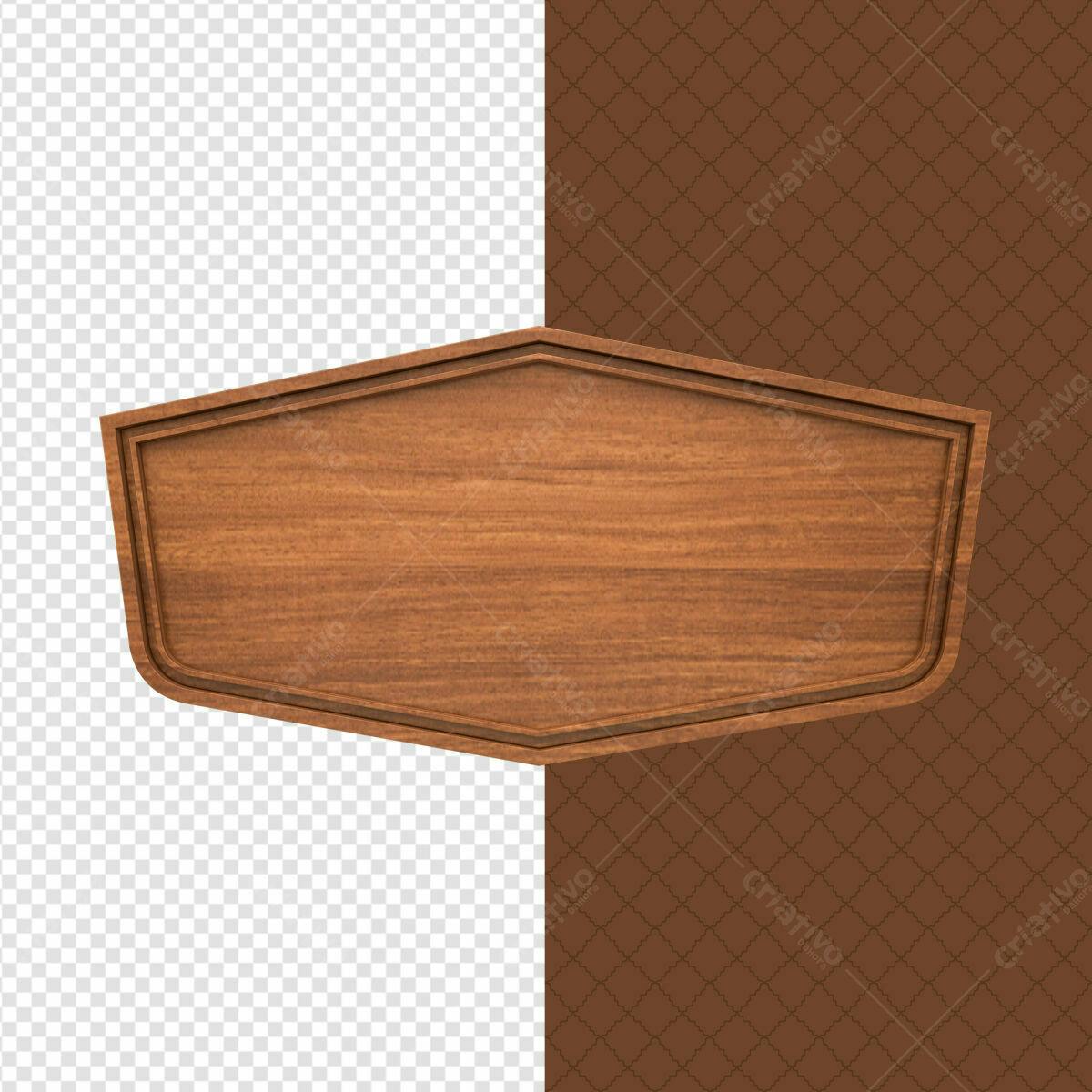 Placa de Madeira para Logotipo PSD Editável