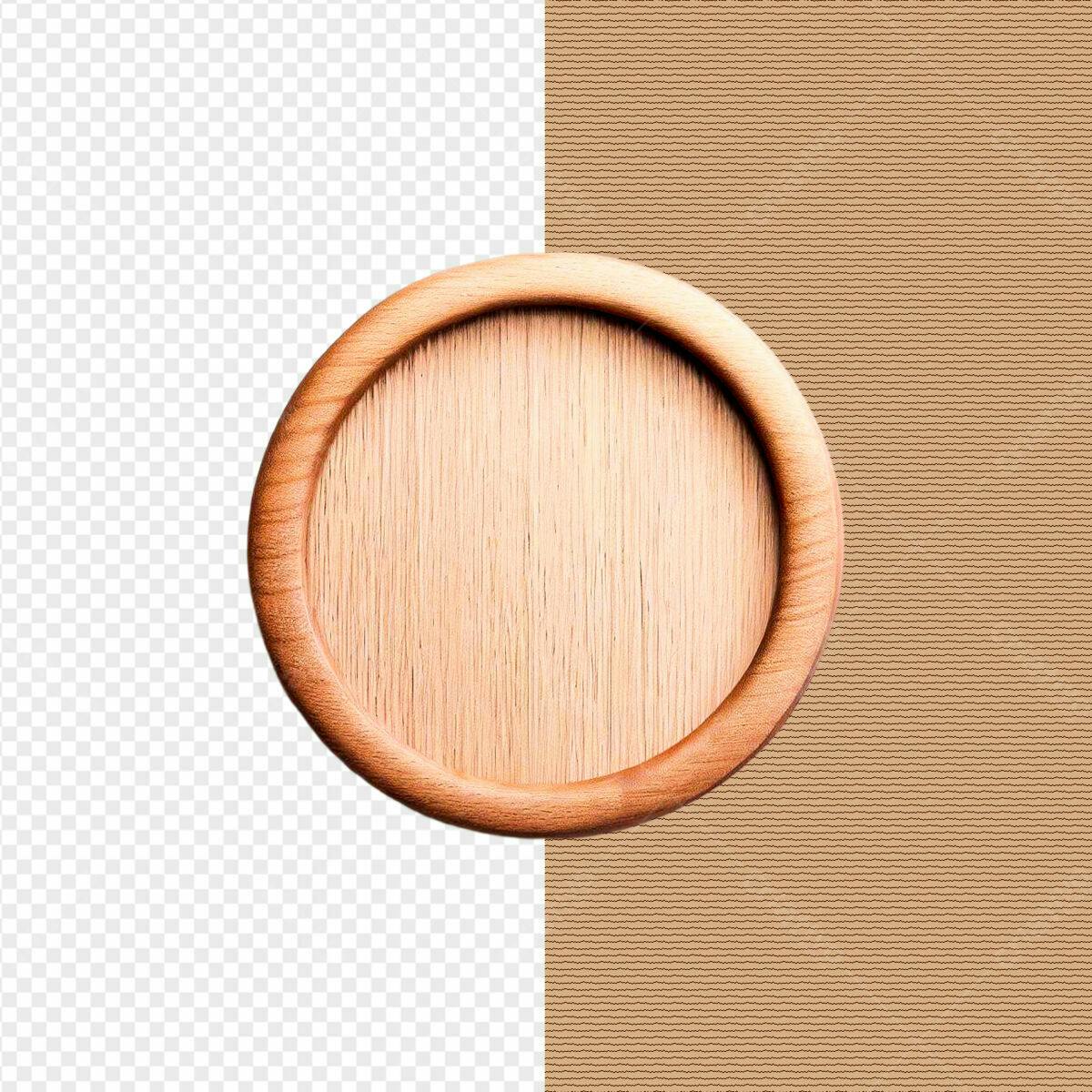 Moldura Circular de Madeira PSD Editável