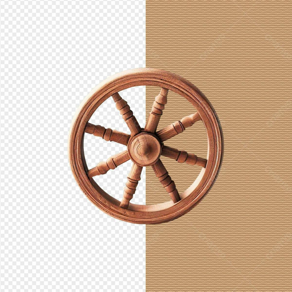 Roda de Madeira Decorativa PSD Editável