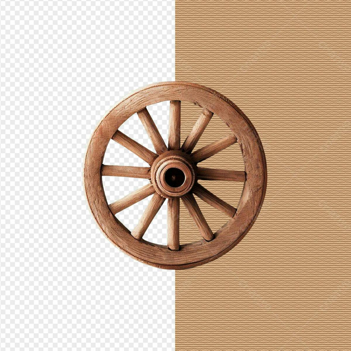Recurso Gráfico Roda de Carroça em PSD Editável