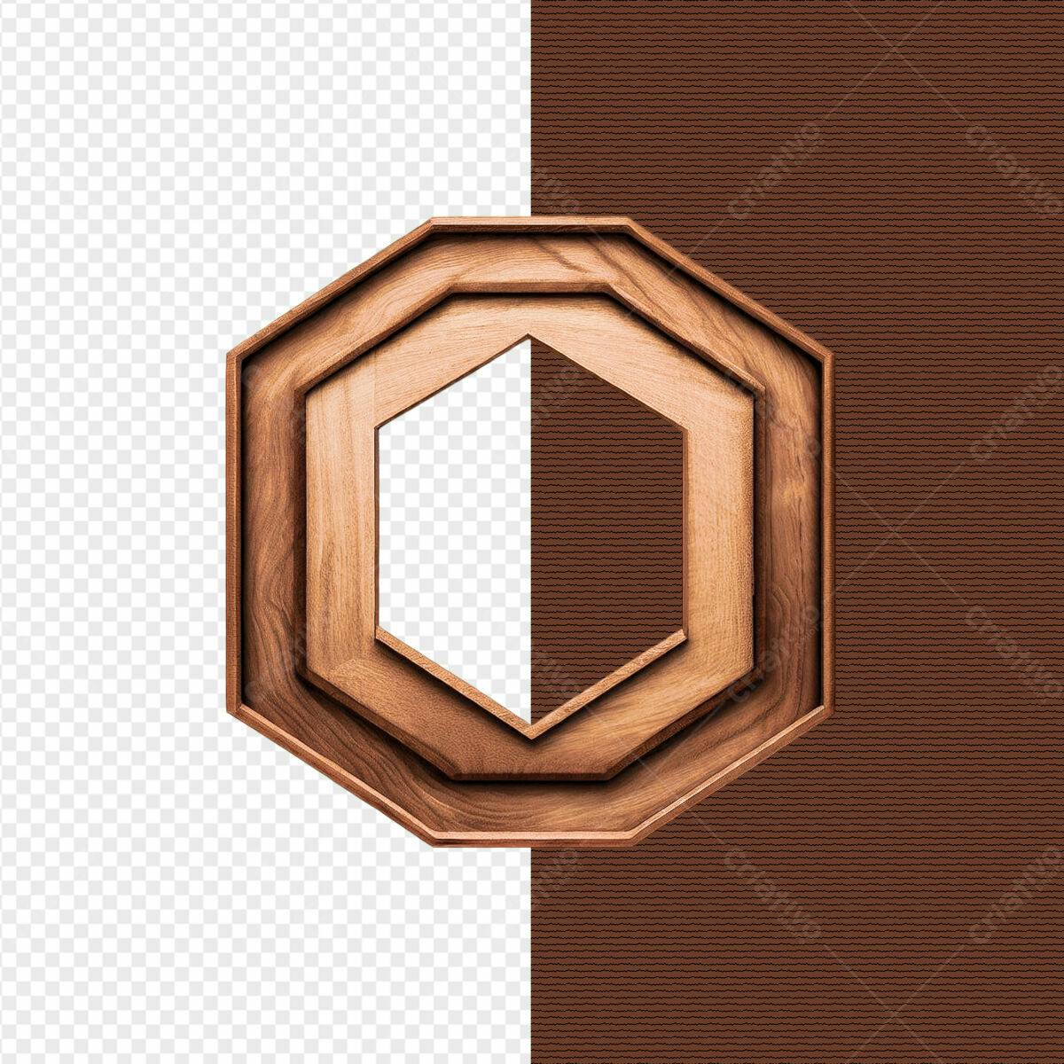 Moldura de Madeira Octagonal PSD Editável