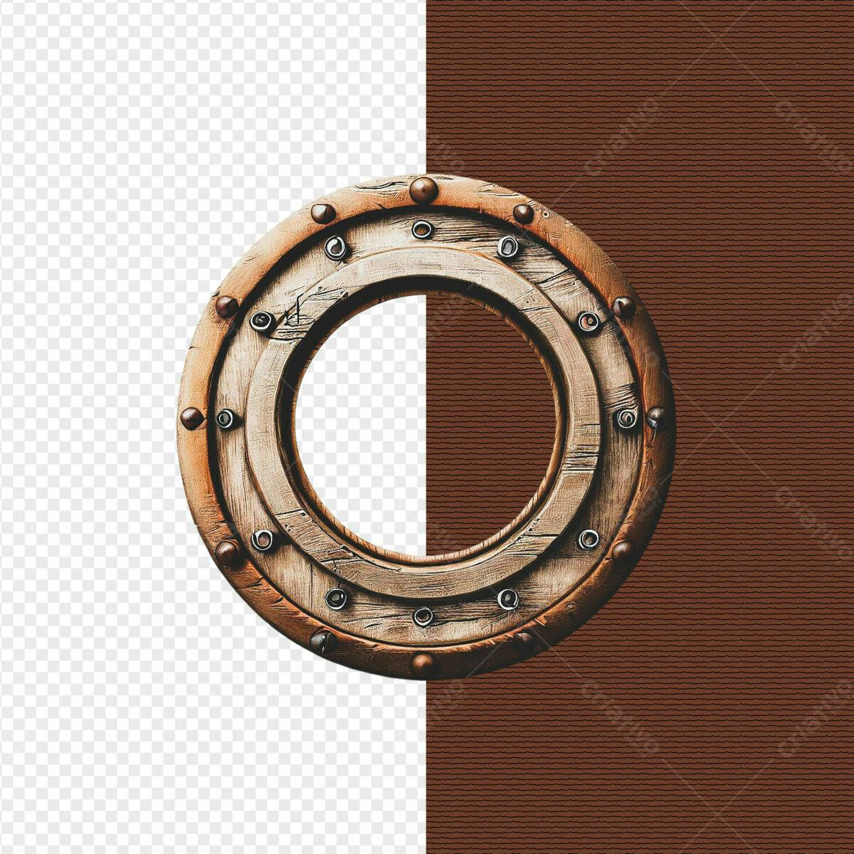Moldura Circular de Madeira PSD Editável