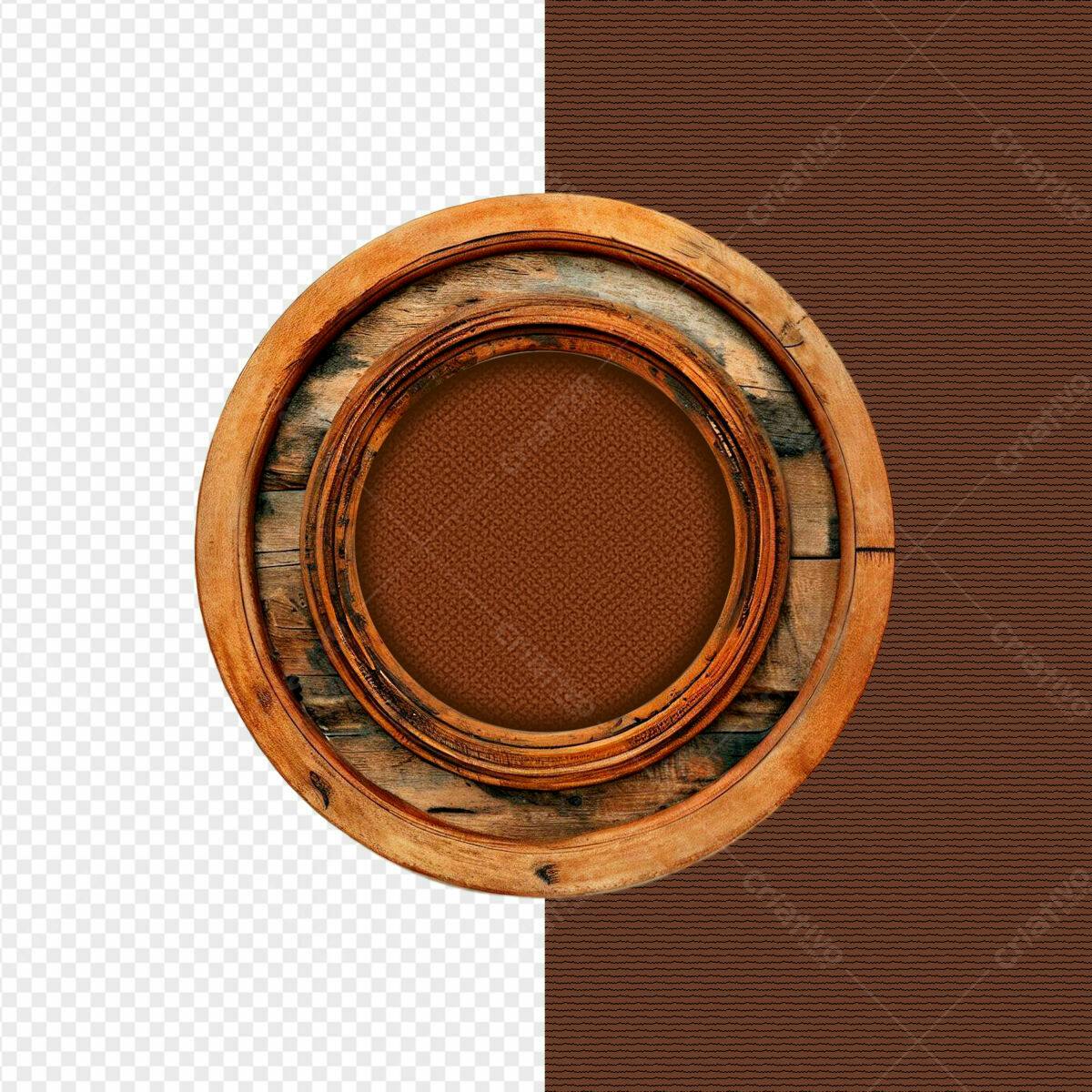 Moldura Circular de Madeira PSD Editável