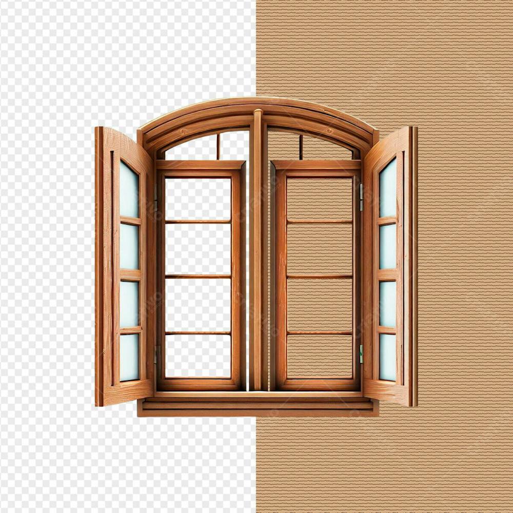 Editable PSD Wooden Window | PSD Premium [download]