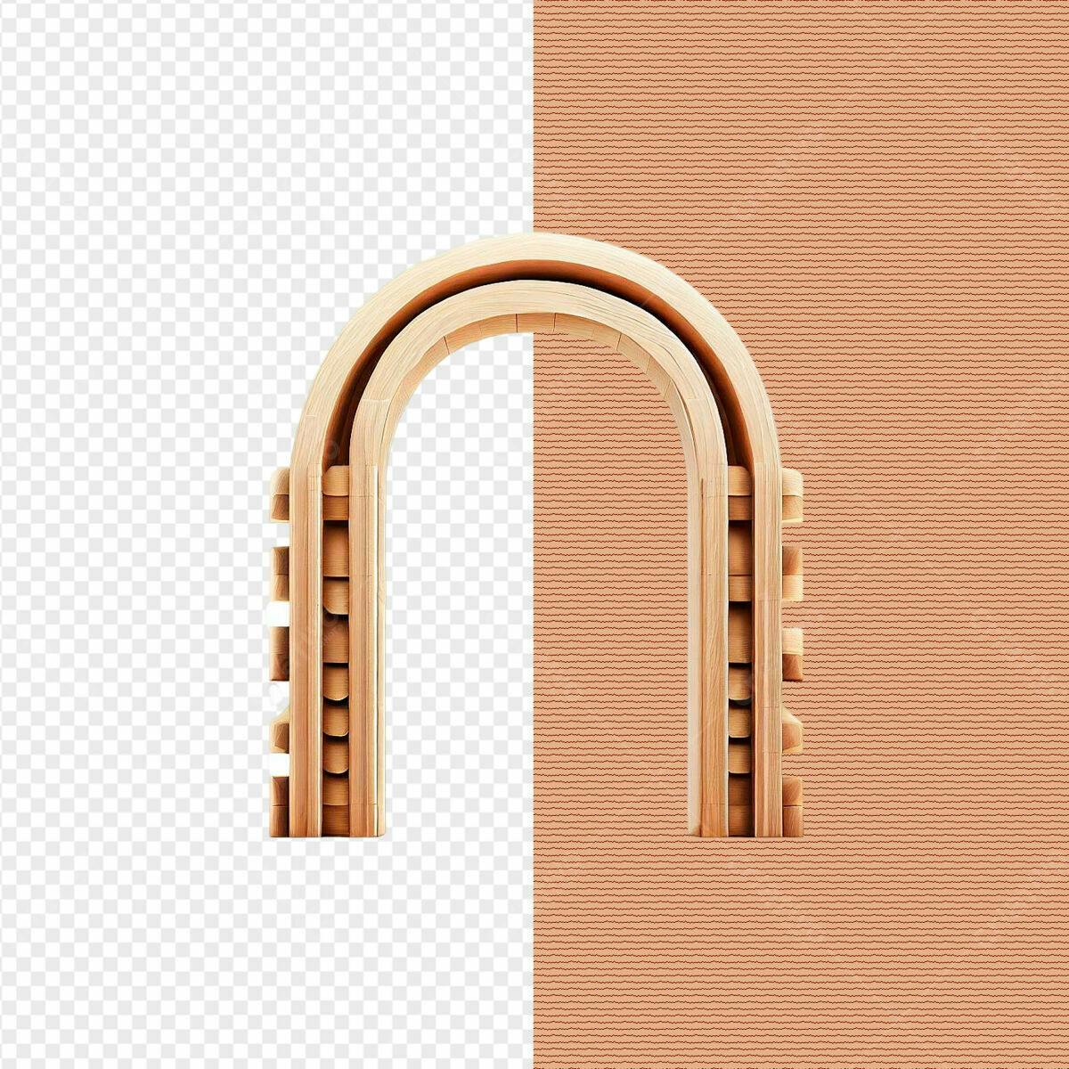 Arco de Madeira em tons de Bege PSD Editável