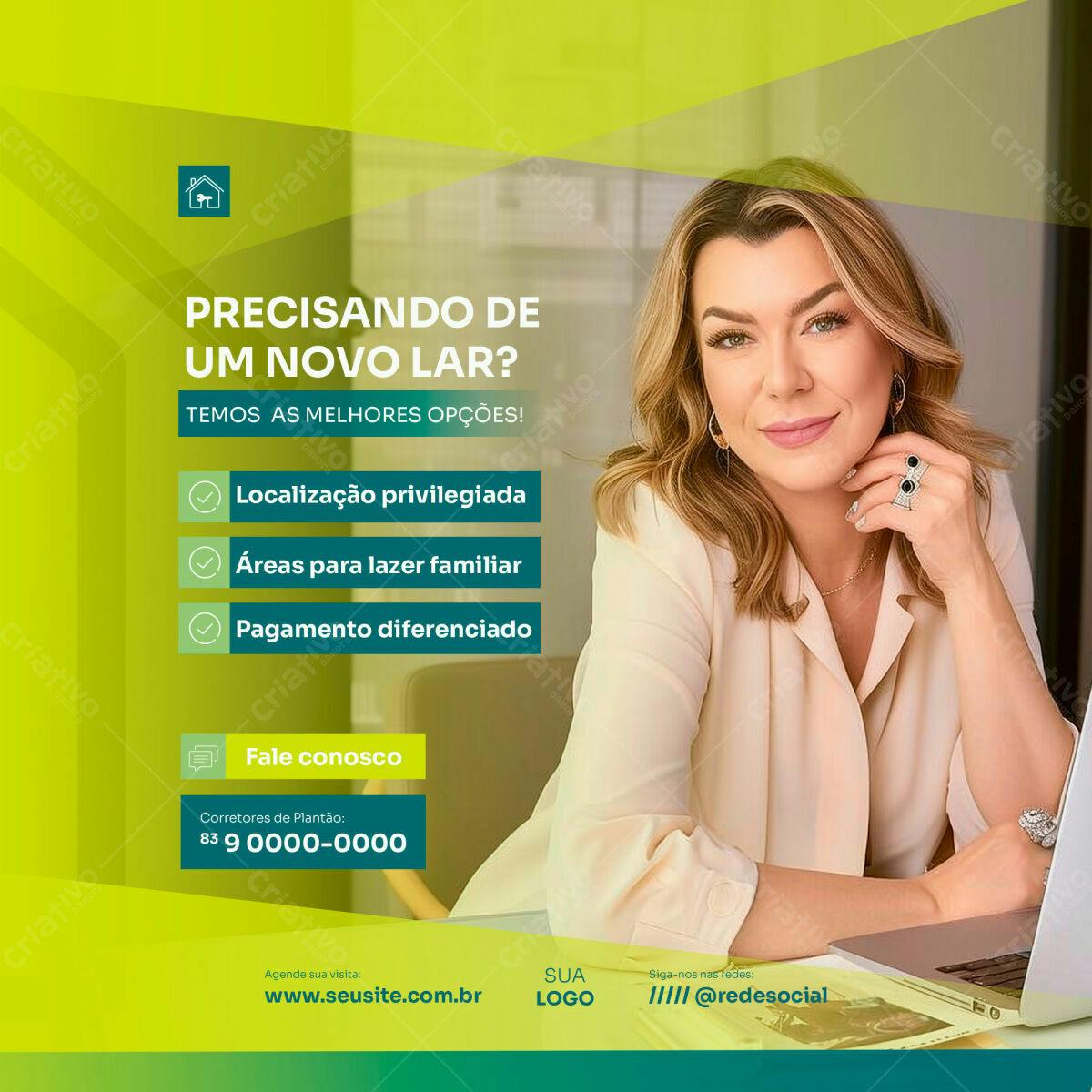Postagem Redes Sociais Imobiliária PSD Editável