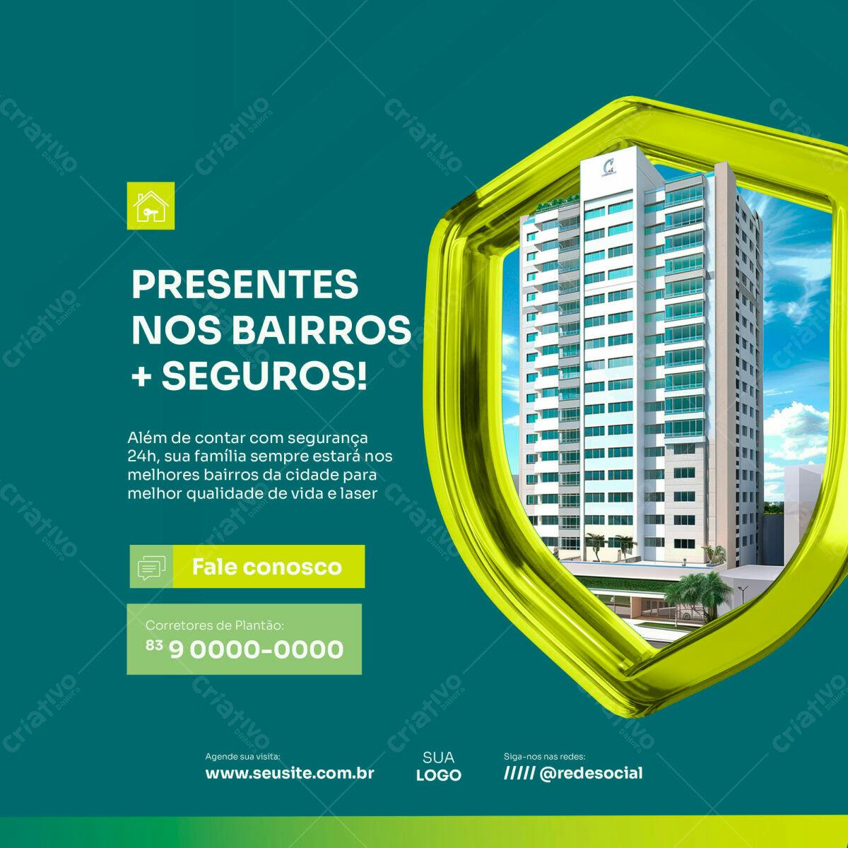 Postagem Imóveis em Bairros Seguros PSD Editável