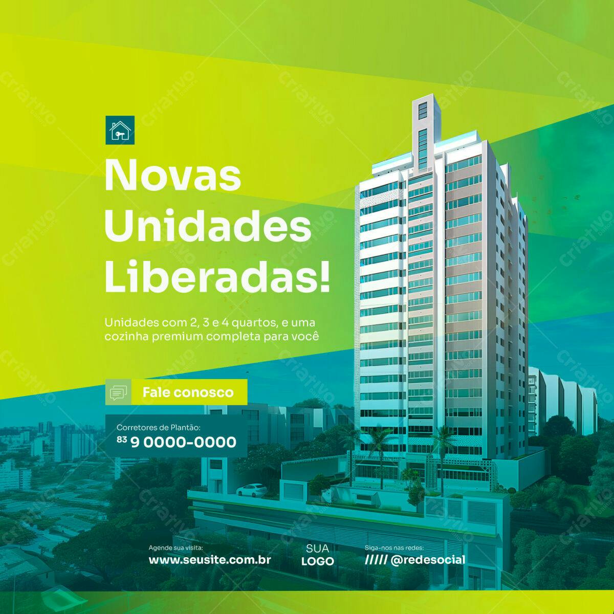 Postagem Imobiliária Novas Unidades PSD Editável