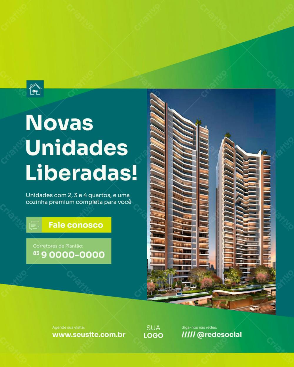 Imobiliária Imóveis Corretor Social Media Feed Vertical