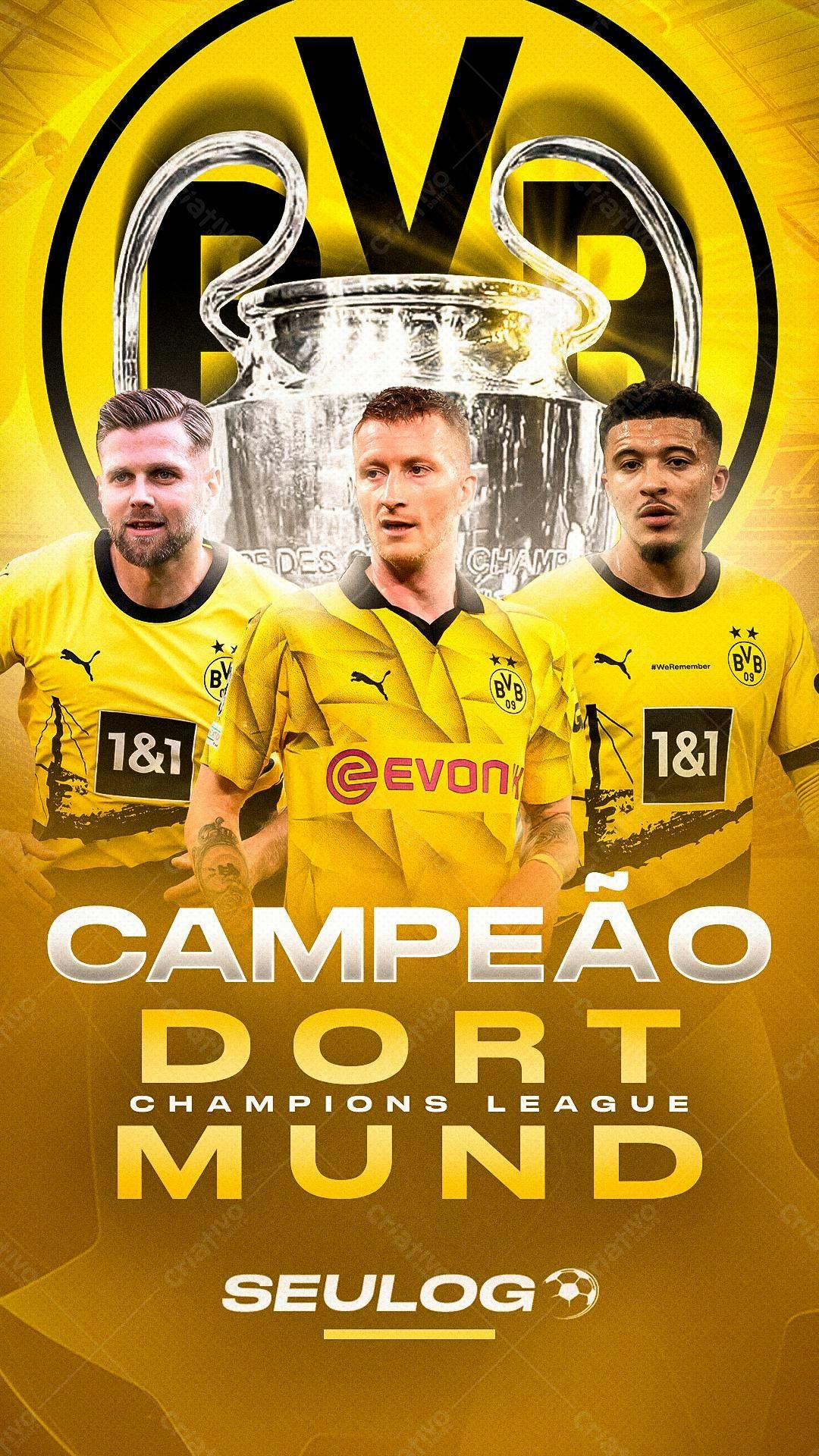 Poster Campeão Dortmund Champions League PSD Editável