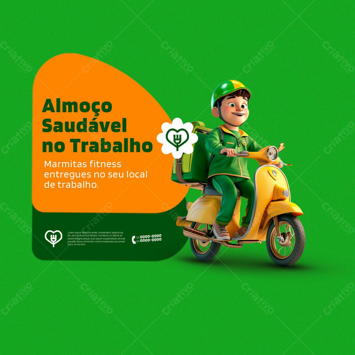 Flyer para Marmitas Fitness PSD Editável