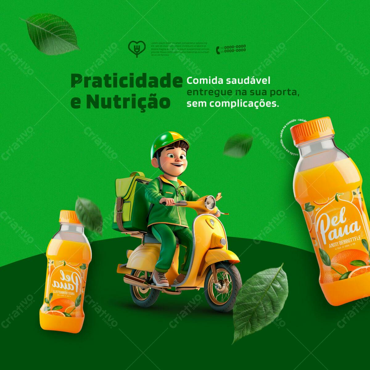 Flyer Entrega de Suco PSD Editável