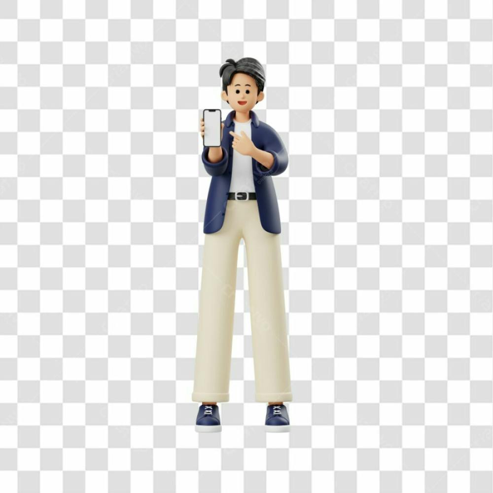 Png 3D Homem Com Telefone 3