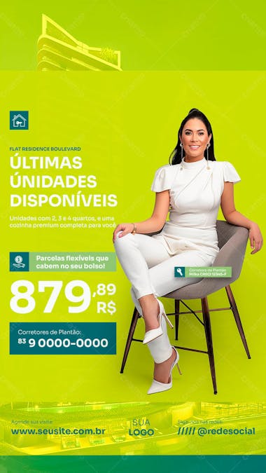 Imobiliária imóveis corretor social media story