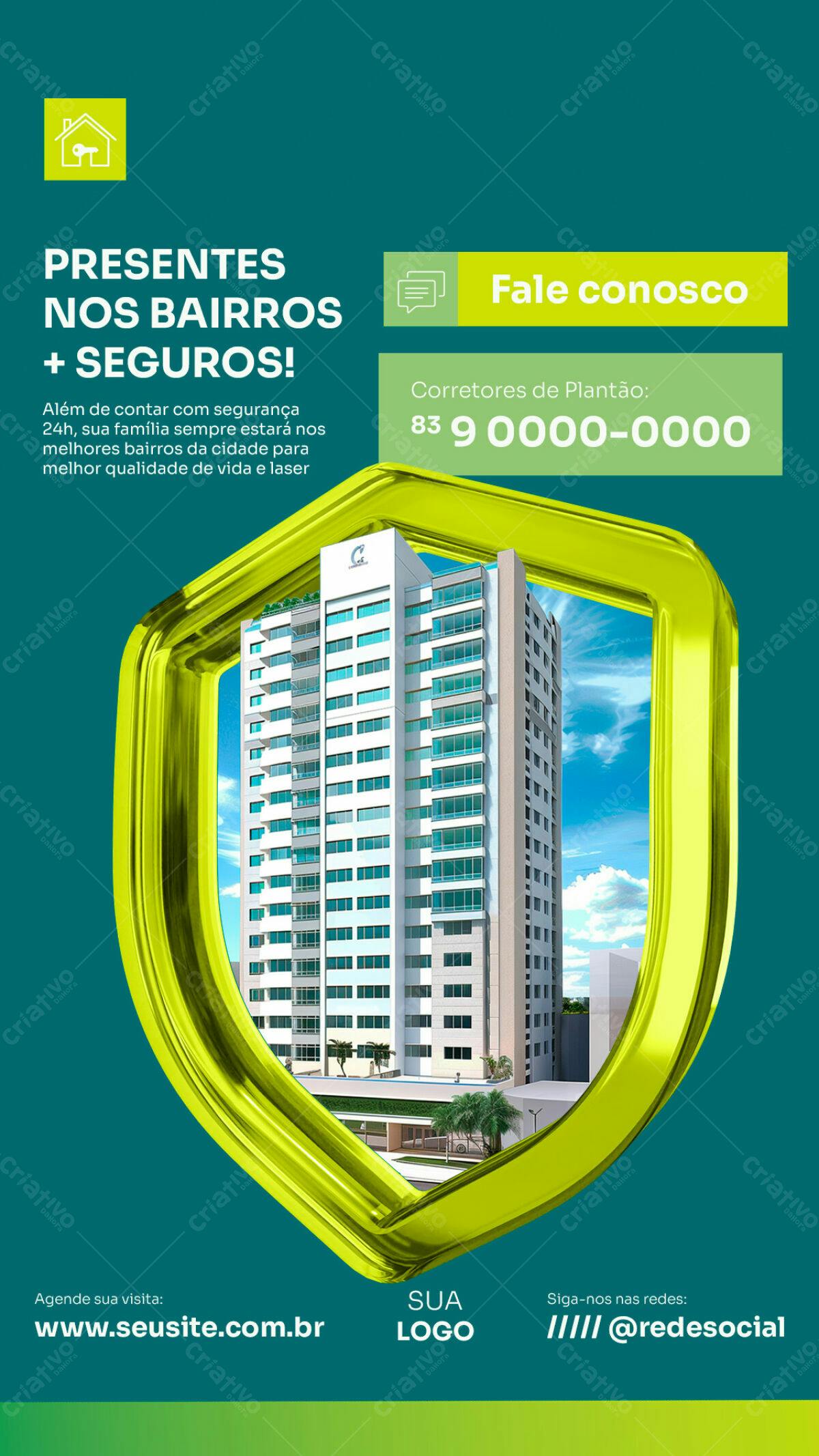 Flyer Imobiliário para Segurança e Qualidade de Vida PSD Editável