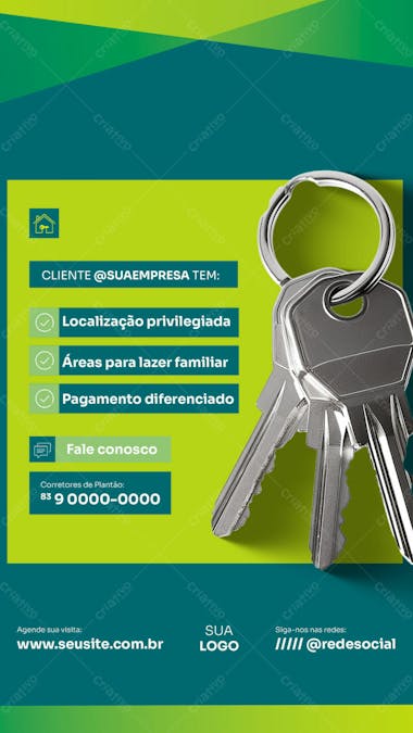 Imobiliária imóveis corretor social media story