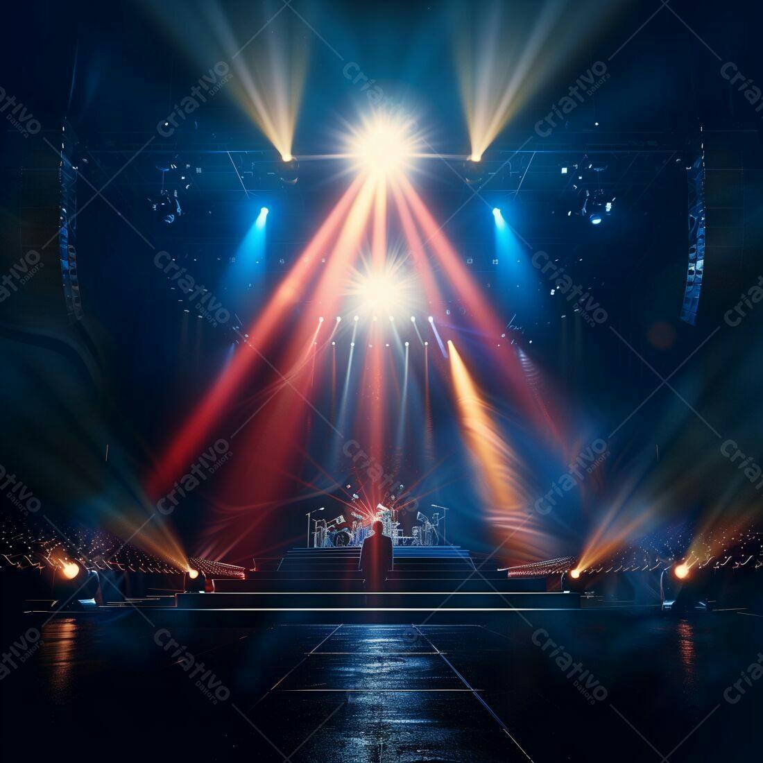 Palco iluminado show musical