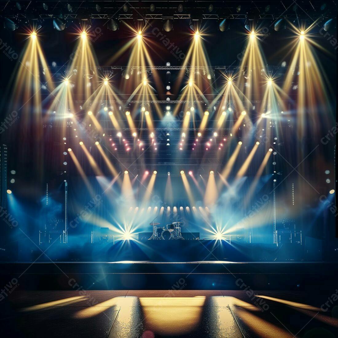 Palco iluminado para show musical