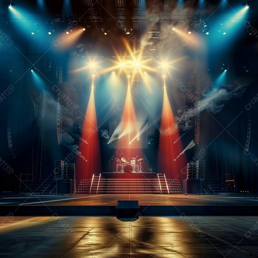 Palco de Show com Iluminação Dramática