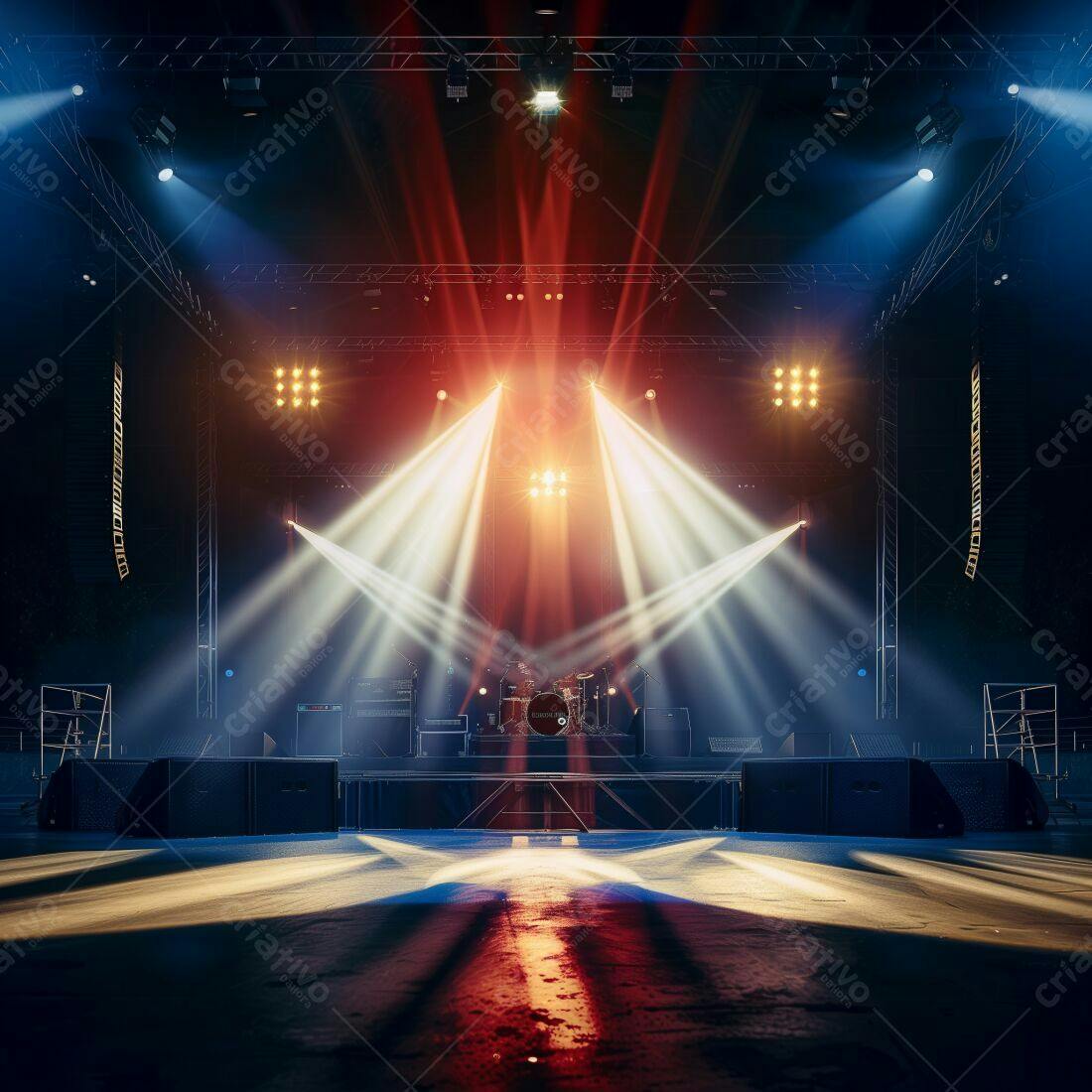 Palco de concerto iluminado