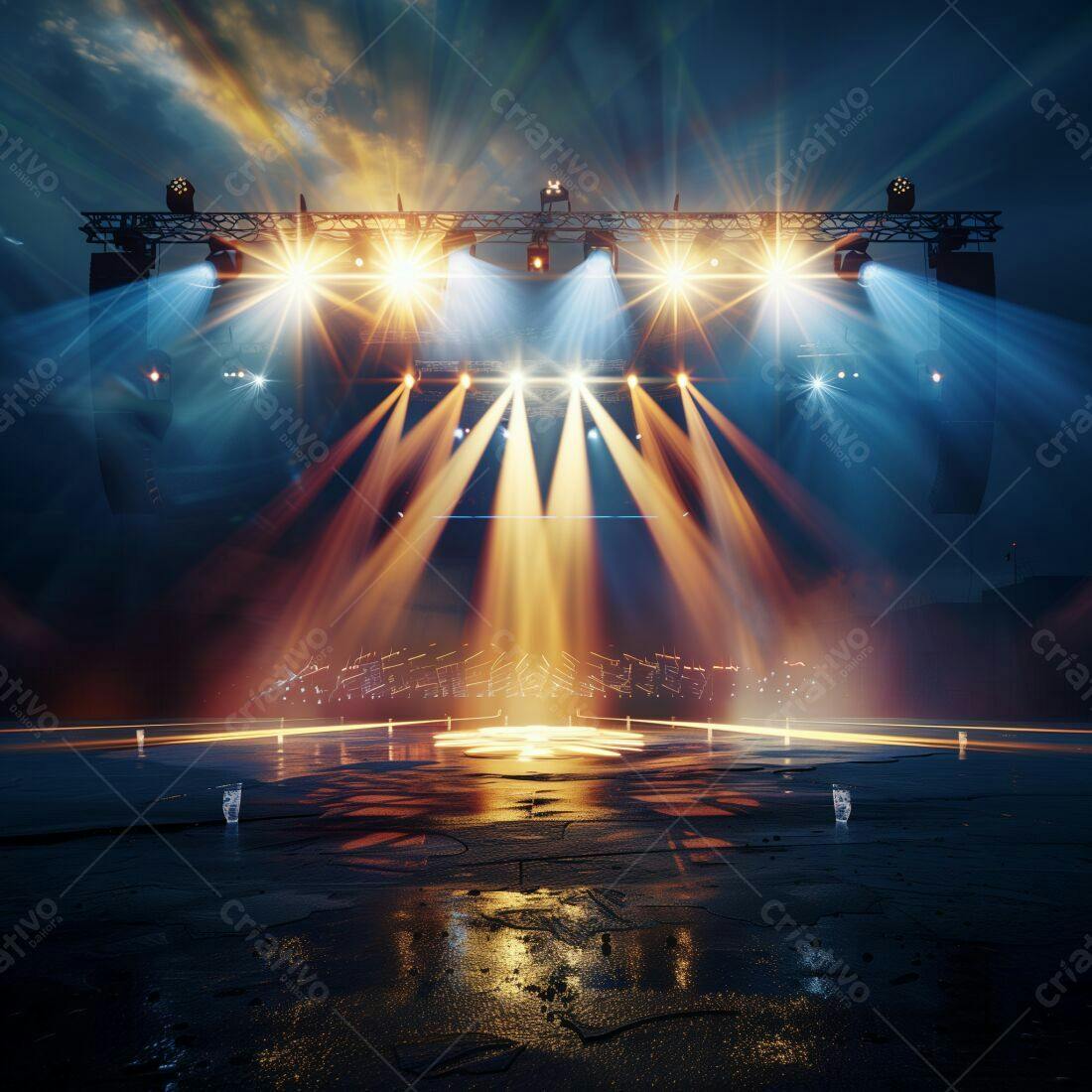 Palco iluminado para show musical