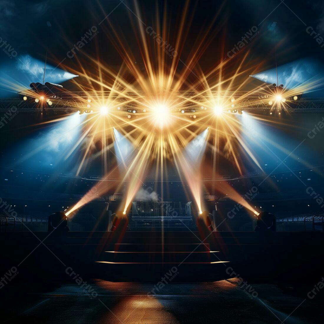 Palco iluminado em estádio