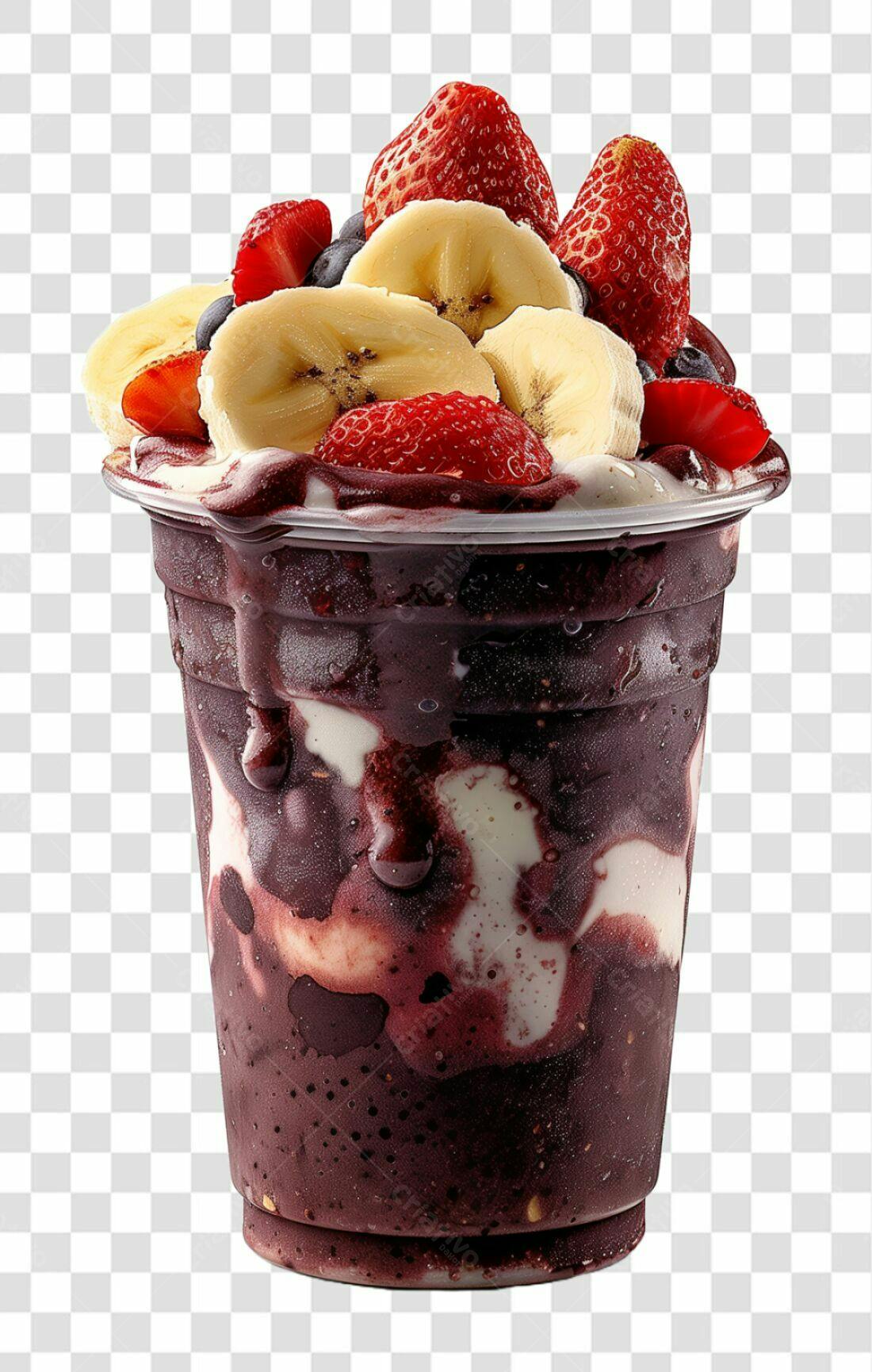 Imagem Açaí com frutas PNG com fundo transparente