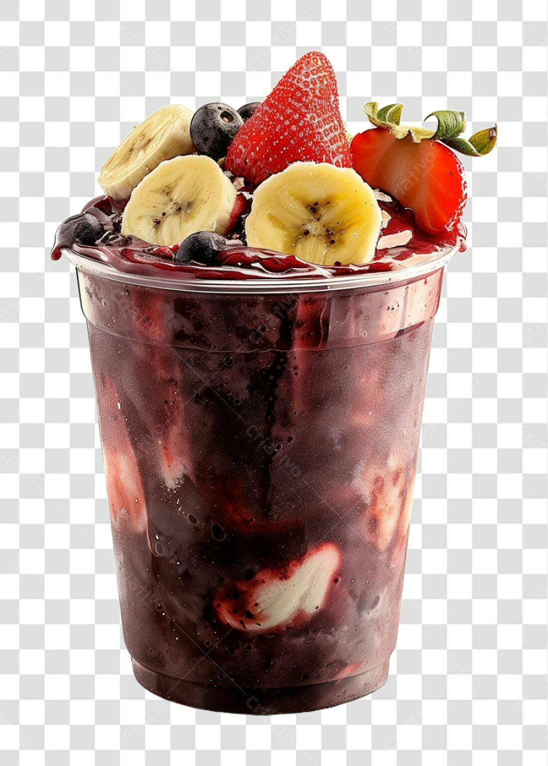 Imagem Açaí com frutas PNG com fundo transparente