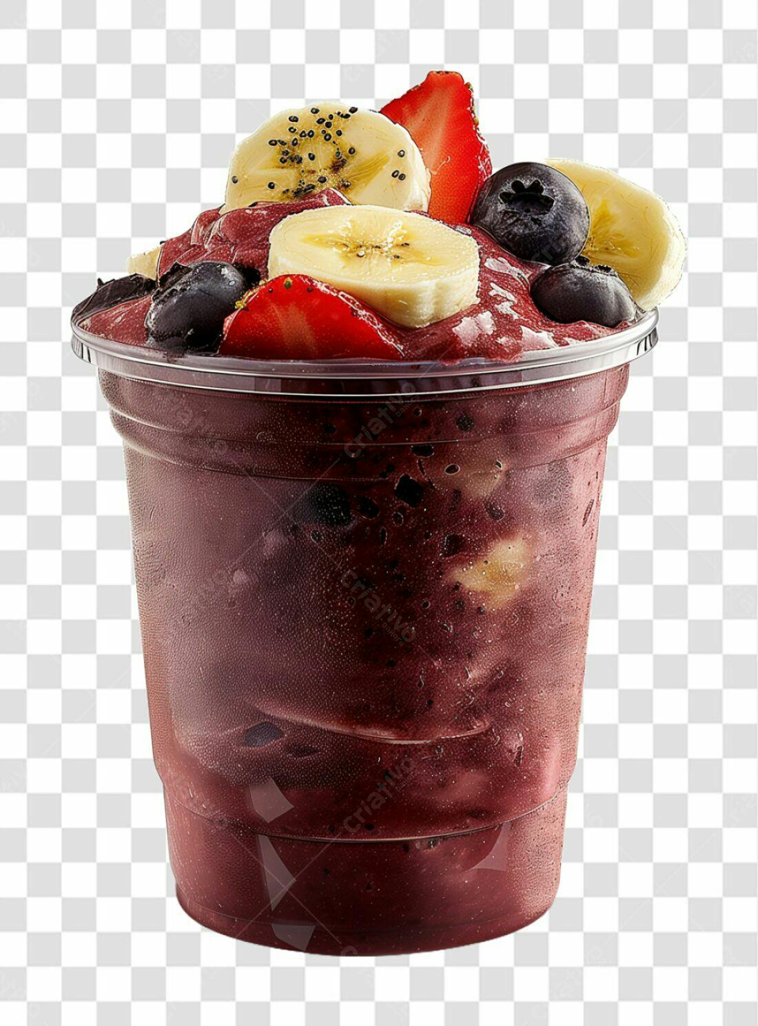 Imagem Açaí com frutas PNG com fundo transparente