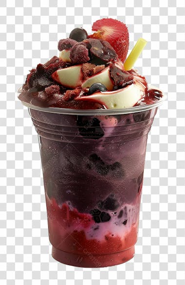 Copo de sorvete com açaí, sorveteria, açaíteria