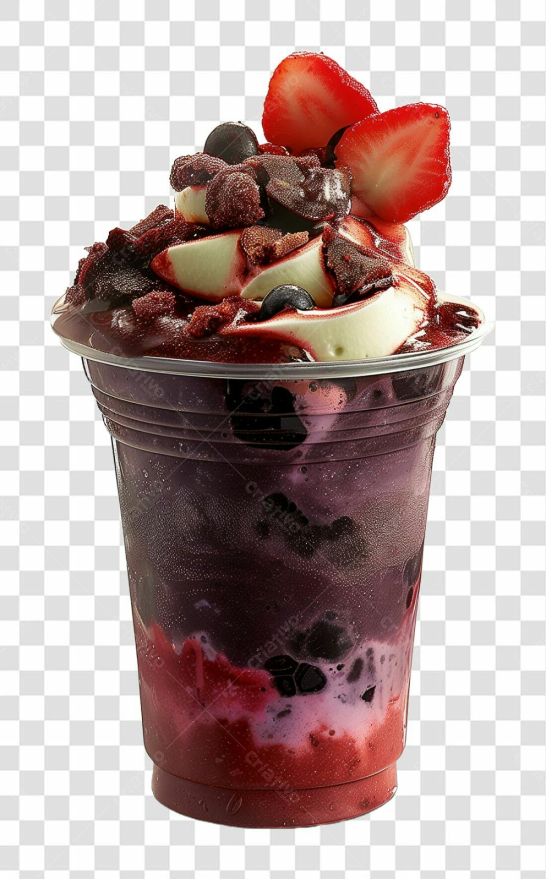 Imagem PNG de Açaí com Morango e fundo transparente