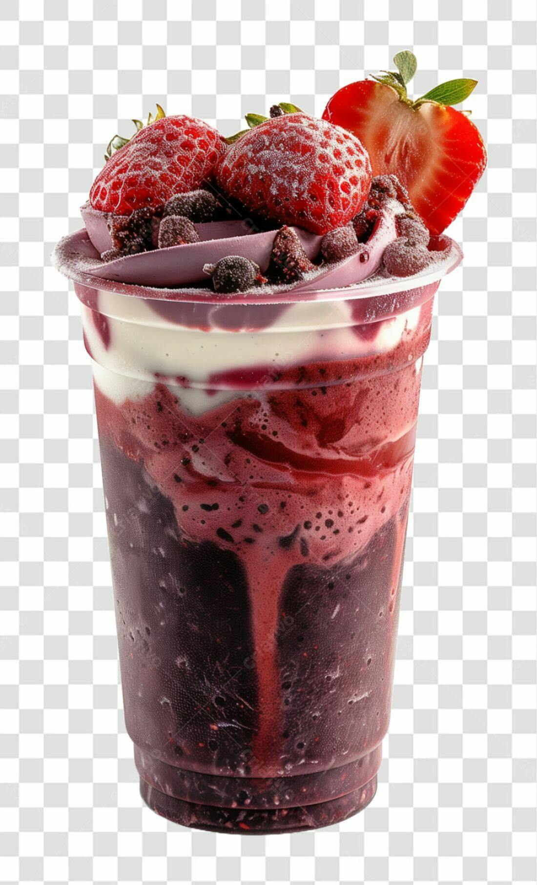 Imagem Açaí com Morango PNG com fundo transparente