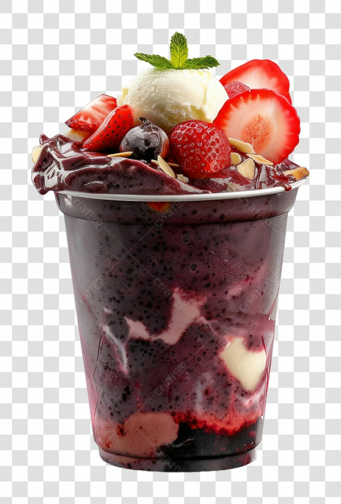 Imagem Açaí com frutas PNG com fundo transparente