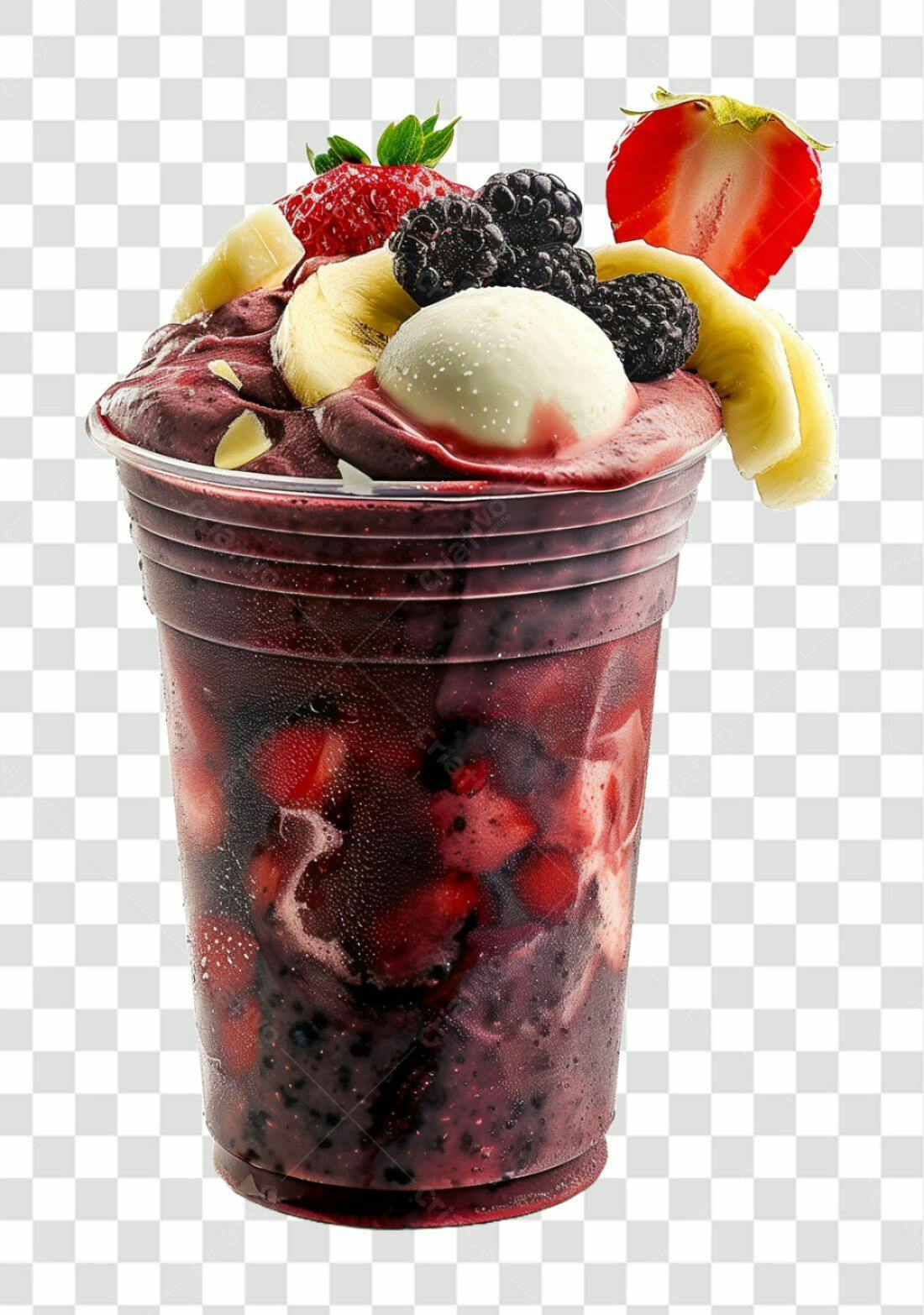 Imagem Açaí com frutas PNG com fundo transparente