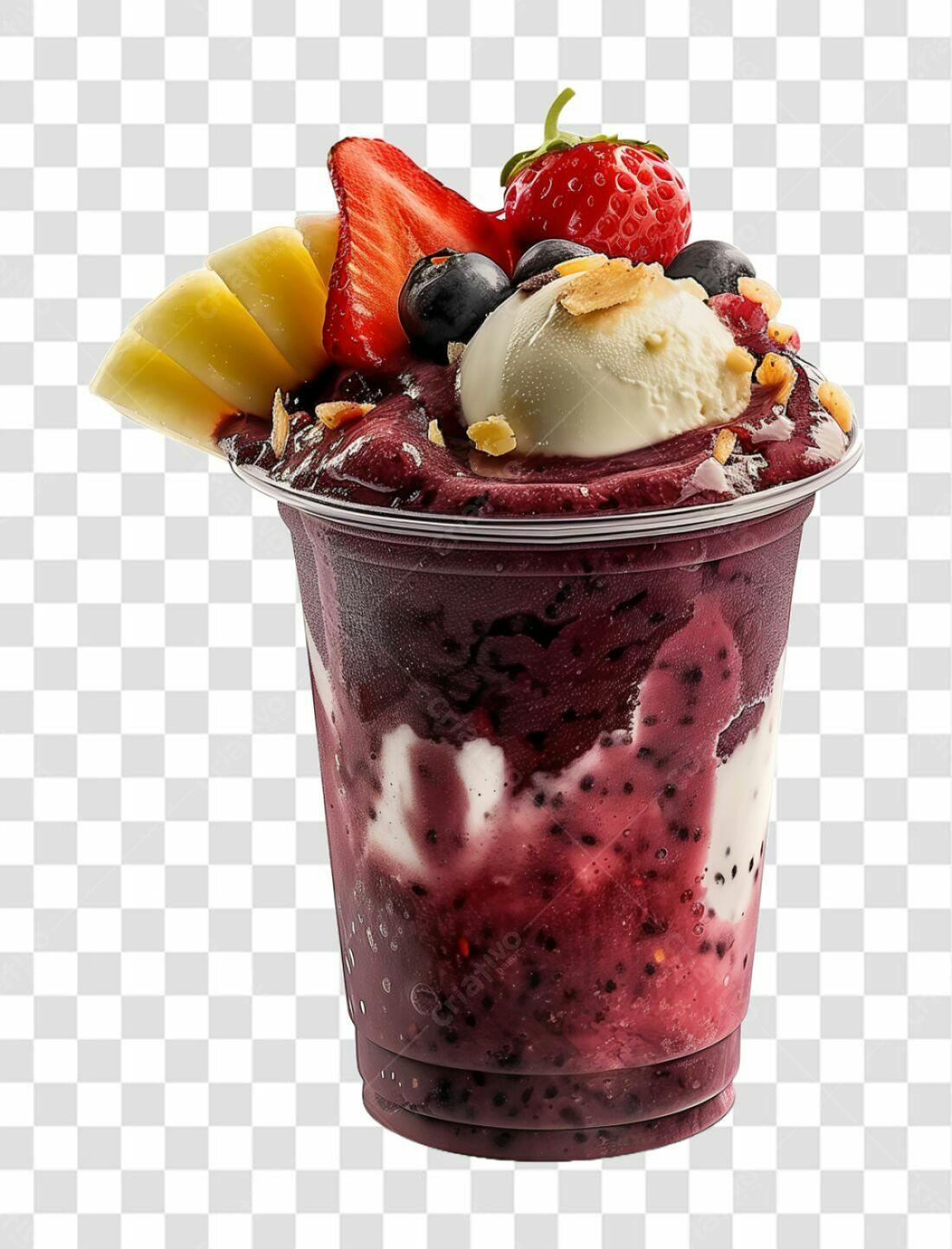 Imagem Açaí com frutas PNG com fundo transparente