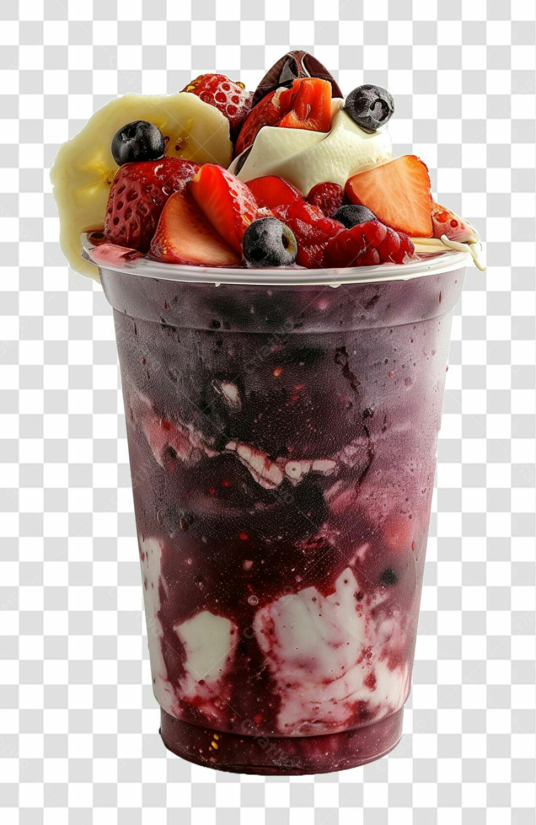 Imagem Açaí com frutas PNG com fundo transparente