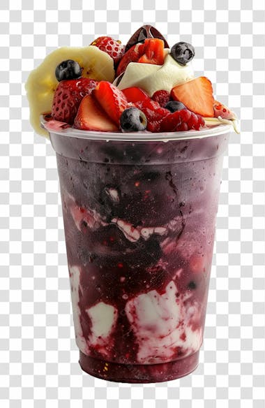 Copo de sorvete com açaí, sorveteria, açaíteria