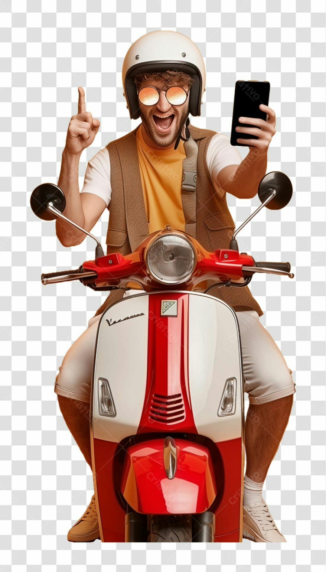 Imagem PNG com fundo transparente Homem em Scooter