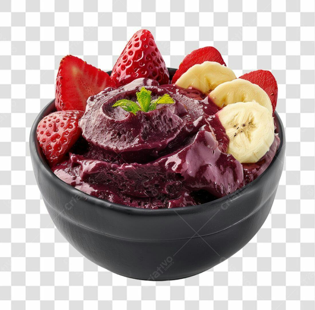 Imagem Açaí com Morango e Banana PNG com fundo transparente