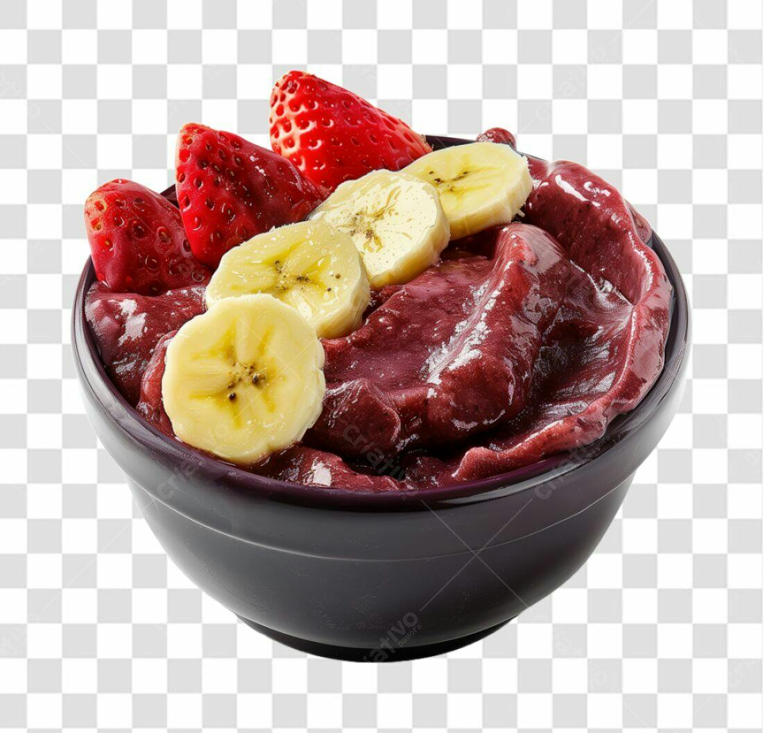 Imagem Açaí com Morango e Banana PNG com fundo transparente