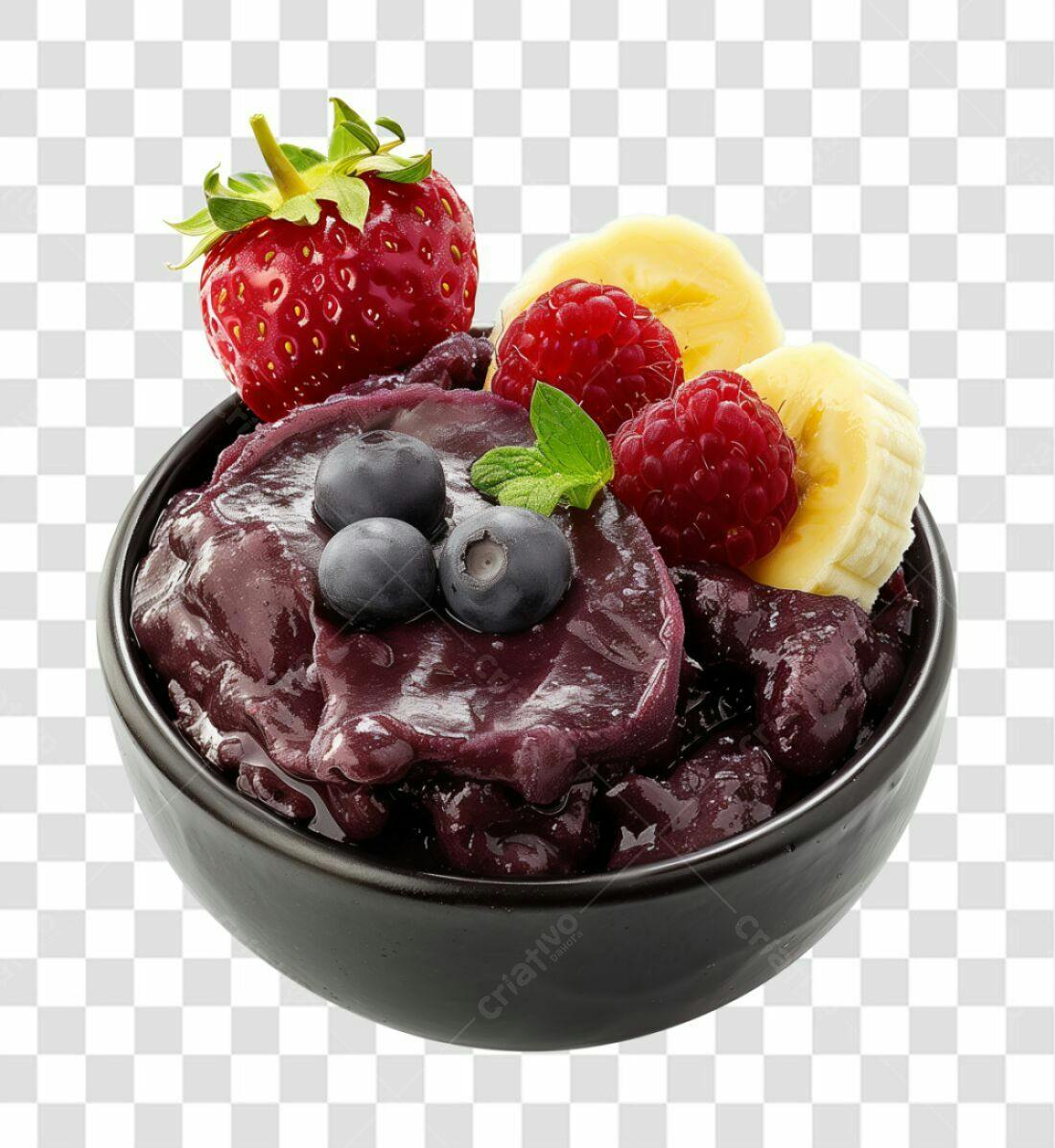 Imagem Açaí com frutas PNG com fundo transparente