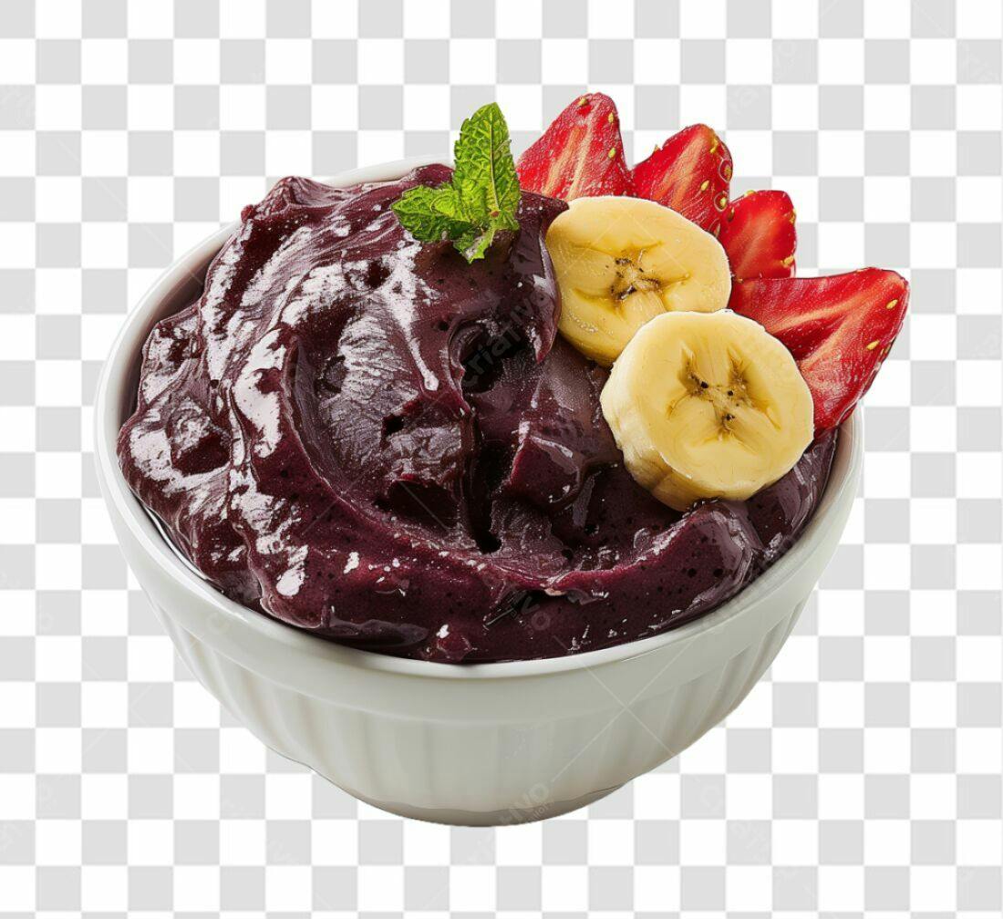 Imagem Açaí com Banana e Morango PNG com fundo transparente