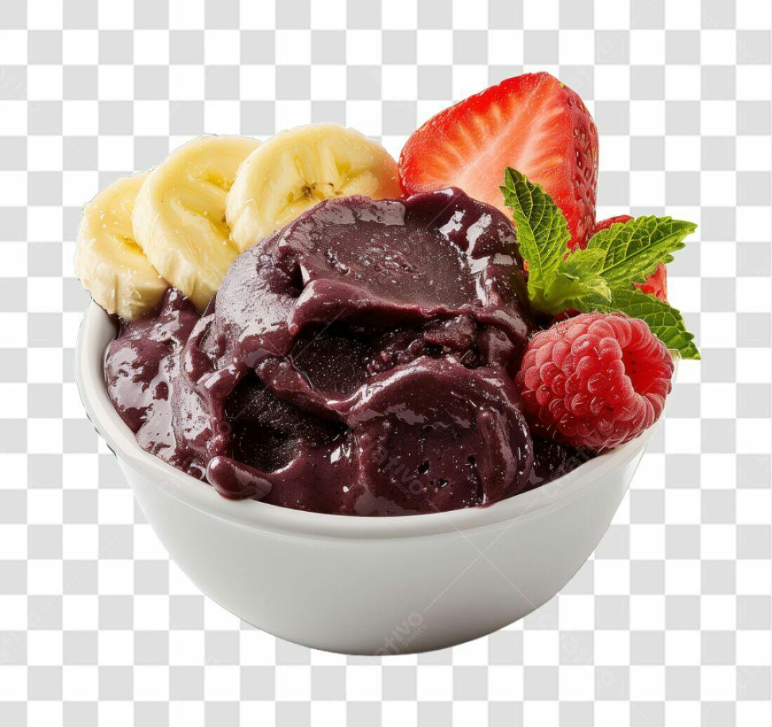 Imagem Açaí com frutas PNG com fundo transparente