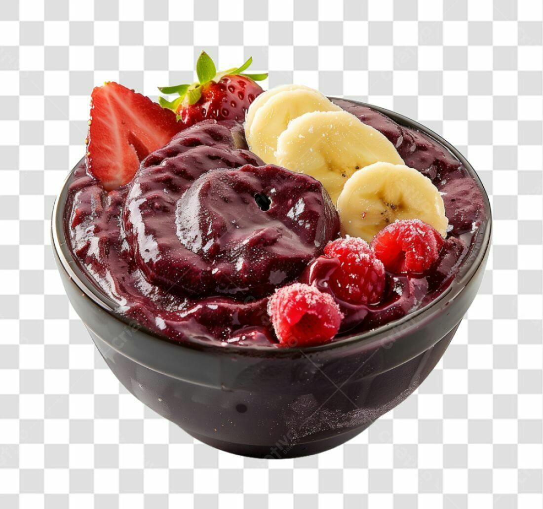 Imagem Açaí com frutas PNG com fundo transparente