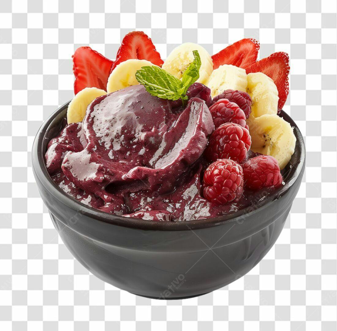 Imagem Açaí com frutas PNG com fundo transparente
