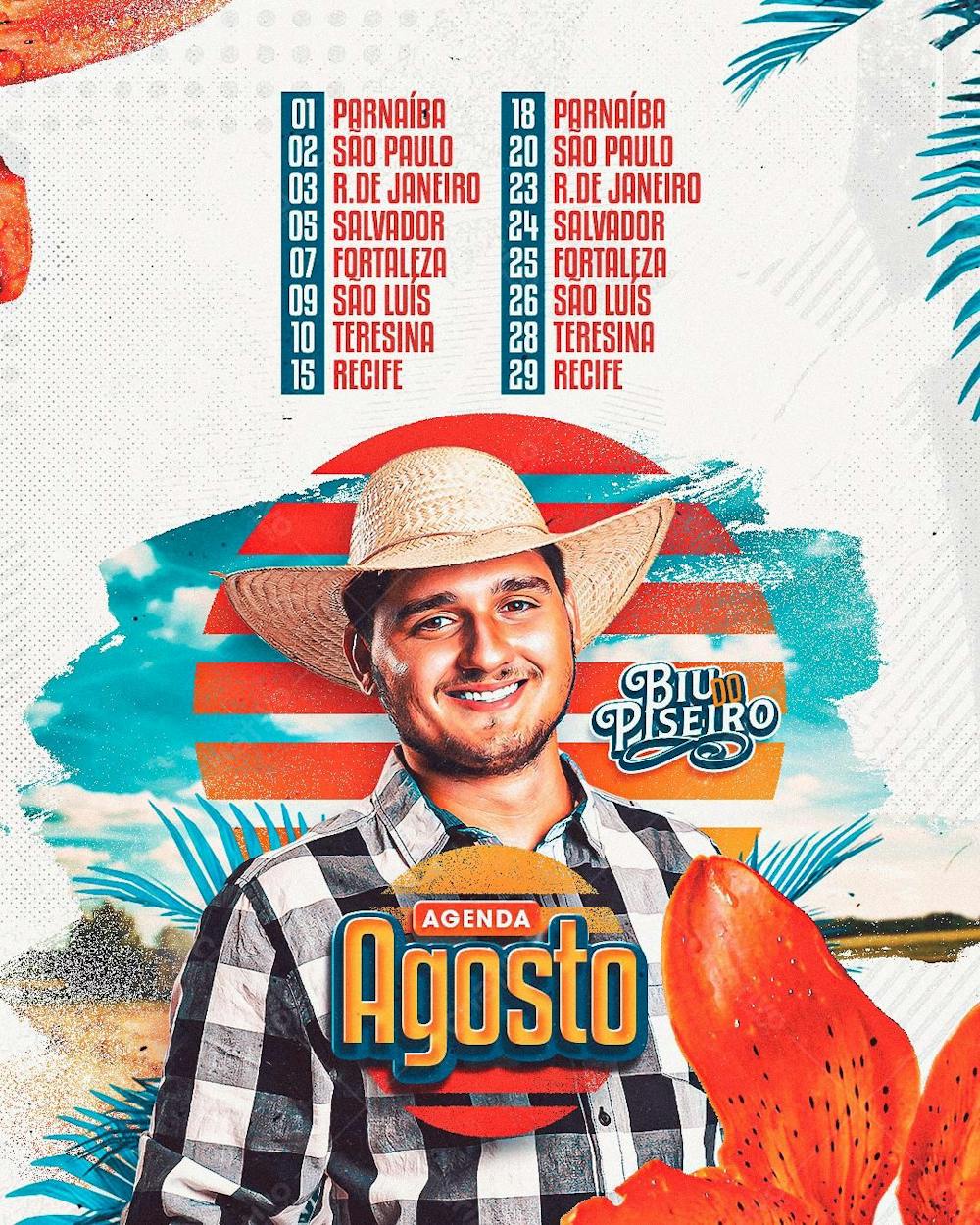 Flyer Agenda De Shows, Artistas E Eventos, Agenda Mensal, Ag